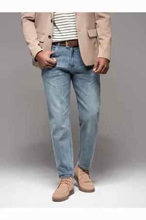 Ombre Clothing Pánské džínové kalhoty STRAIGHT LEG - černé V1 OM-PADP-0133