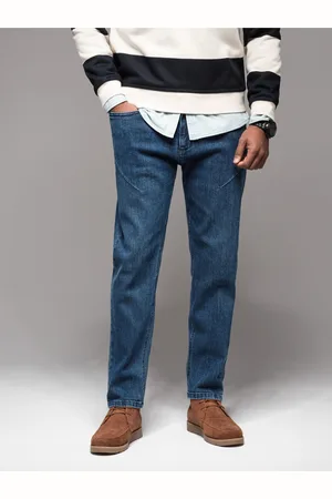 Ombre Clothing Pánské džínové kalhoty STRAIGHT LEG - černé V1 OM-PADP-0133