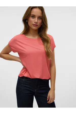 VERO MODA Korálové dámské tričko Lava