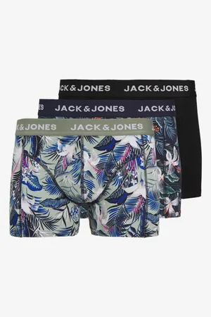 JACK & JONES Sada tří pánských boxerek v modré, zelené a černé barvě