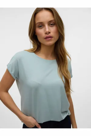 VERO MODA Světle zelené dámské tričko Lava