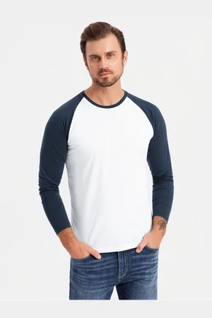 Ombre Clothing Pánské tričko s potiskem a dlouhým rukávem - černé V1 OM-LSPT-0119