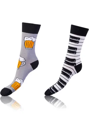 Bellinda CRAZY SOCKS 2x - Veselé ponožky 2 páry - - bílá