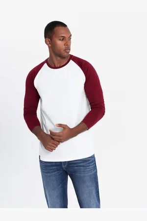 Ombre Clothing Pánské tričko s potiskem a dlouhým rukávem - černé V1 OM-LSPT-0119