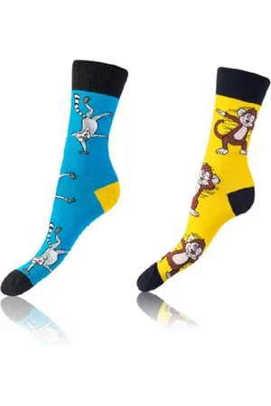 Bellinda CRAZY SOCKS 2x - Veselé ponožky 2 páry - - žlutá