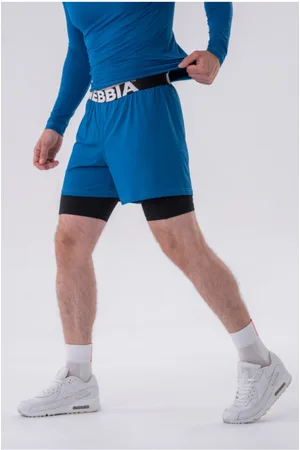 Nebbia Dvojvrstvé šortky s kapsami na mobil 318 Blue M,blue