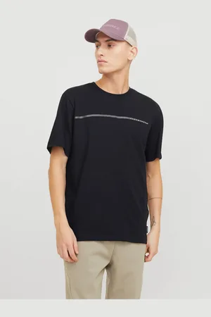 JACK & JONES Černé pánské tričko Fusion