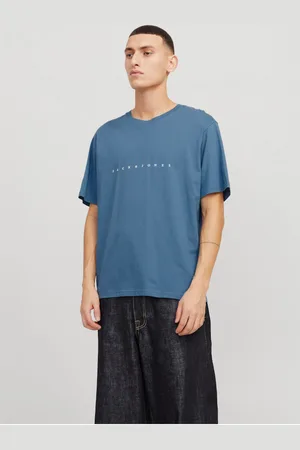JACK & JONES Modré pánské tričko Star