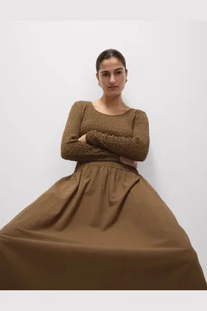 Marks & Spencer Midi šaty z čisté bavlny se sníženým pasem