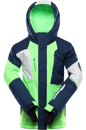 Alpine Dětská lyžařská bunda s membránou ptx snow DEARO neon green gecko