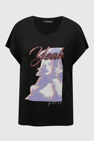 Guess Černé dámské tričko Leona Tee