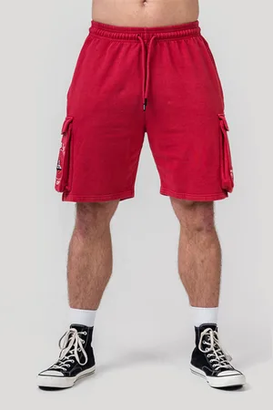 Nebbia Washed volné cargo šortky LEGACY 787 M,red