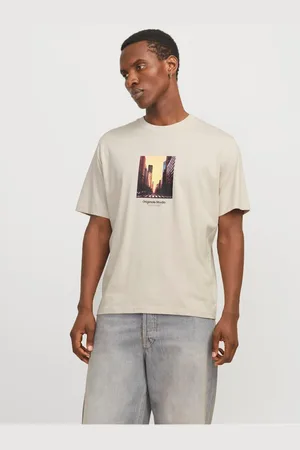 JACK & JONES Béžové pánské tričko Vesterbro