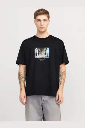JACK & JONES Černé pánské tričko Vesterbro