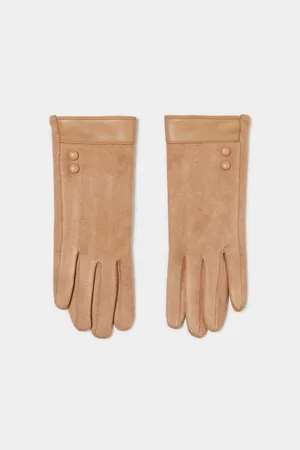 MOODO Gloves with an inlay of ecological leather