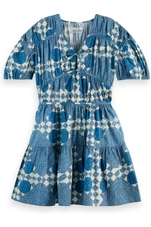 Scotch&Soda Modré dámské vzorované šaty