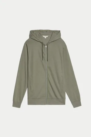 Marks & Spencer Mikina na zip s kapucí s vysokým podílem bavlny Supima®