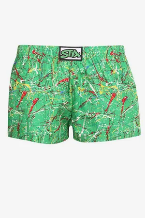 STYX Zelené klučičí vzorované trenýrky art Jáchym