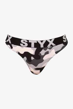 STYX Černo- dámská army tanga art Maskáč