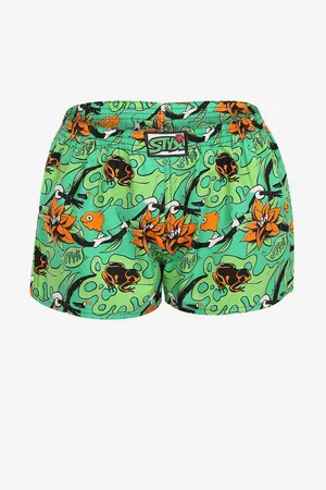 STYX Zelené dámské vzorované trenýrky art Tropic