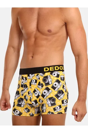 Dědoles Žluté veselé pánské boxerky Fotoaparát