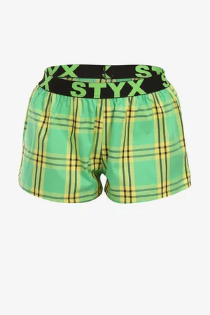 STYX Zelené dámské kostkované trenýrky