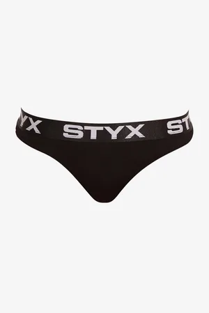 STYX Černá dámská tanga se sportovní gumou