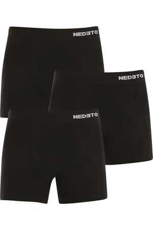 Nedeto Sada třípánských bezešných boxerek v černé barvě