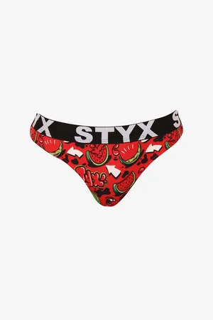 STYX Černo- dámská vzorovaná tanga art Melouny