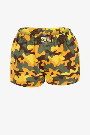 STYX Žluté dámské maskáčové trenýrky art
