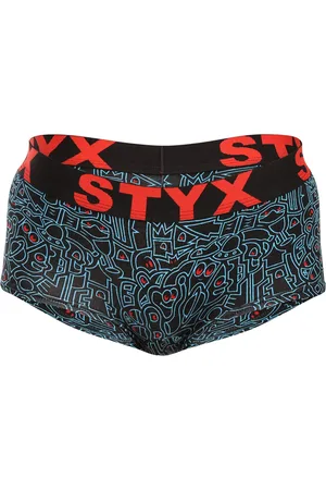 STYX Dámské kalhotky art s nohavičkou doodle