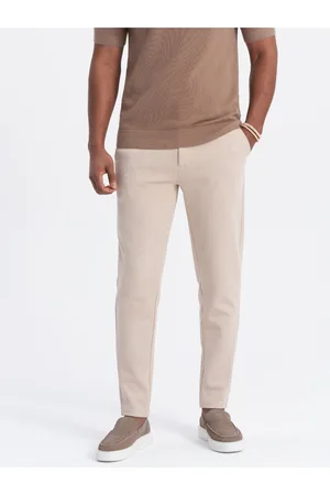 Ombre Clothing Béžové pánské carrot kalhoty
