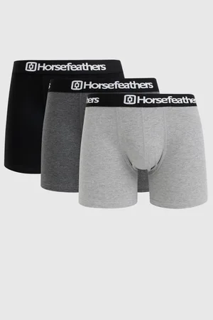 Horsefeathers Sada tří boxerek v šedé a černé barvě Dynasty