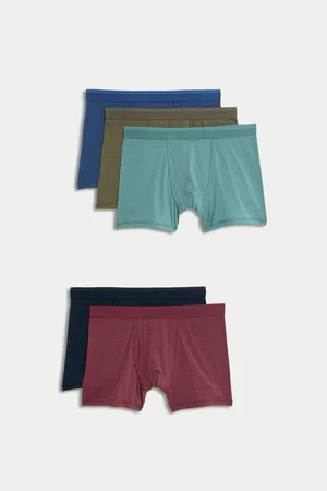 Marks & Spencer Pruhované trenýrky s vysokým podílem bavlny a technologií Cool & Fresh™, 5 ks v balení vícebarevná