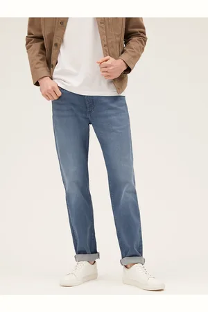 Marks & Spencer Modré pánské straight fit džíny