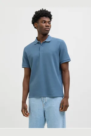 JACK & JONES Modré pánské polo tričko
