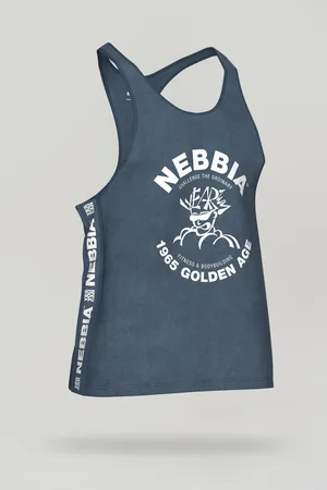 Nebbia Washed muscle back stringer GOLDEN AGE 791 M,blue