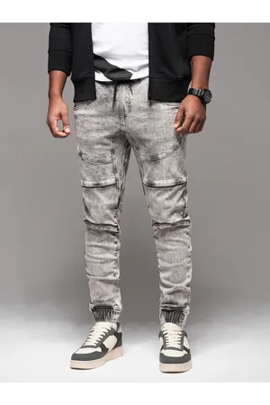 Ombre Clothing Pánské kalhoty JOGGERY s cargo kapsami na zip