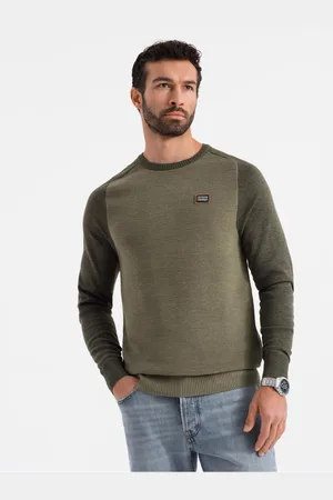 Ombre Clothing Pánský pletený svetr RELAXED FIT se vzorem