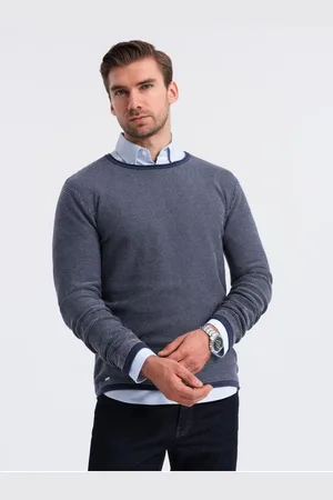 Ombre Clothing Pánský pletený svetr RELAXED FIT se vzorem
