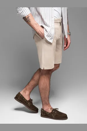 Ombre Clothing Pánské bavlněné teplákové šortky BASIC béžové