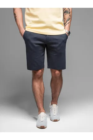 Ombre Clothing Pánské bavlněné teplákové šortky BASIC modré