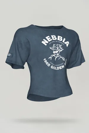 Nebbia Washed bavlnený rag top GOLDEN AGE 788 M,blue