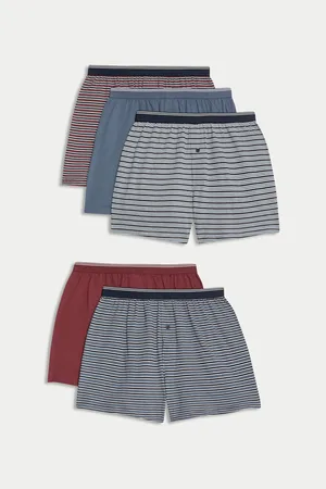Marks & Spencer Pruhované boxerky z čisté bavlny s technologií Cool & Fresh™, 5 ks v balení