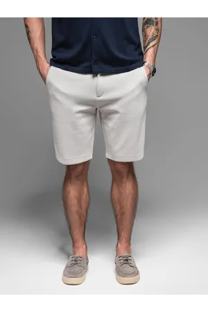 Ombre Clothing Pánské bavlněné teplákové šortky BASIC šedé