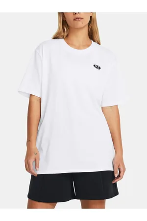 Under Armour Bílé dámské sportovní tričko UA HW Embroid Patch BFOS SS-WHT