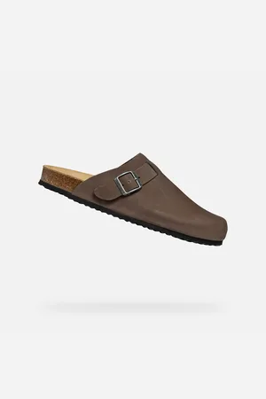 Geox Tmavě hnědé pánské pantofle Sandal Ghita