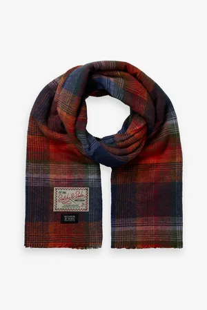 Scotch&Soda Červeno-modrá pánská kostkovaná šála
