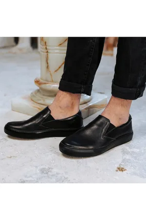 Vasky Dámské kožené slip on černé - jarní / podzimní boty