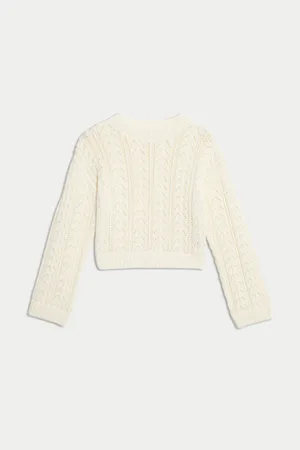 Marks & Spencer Svetr s vysokým podílem bavlny, třpytivý (2–16 let) smetanová